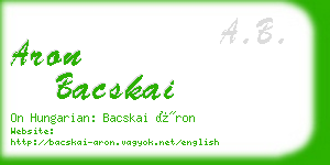 aron bacskai business card